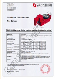 Calibration and certification of ZMM 5000